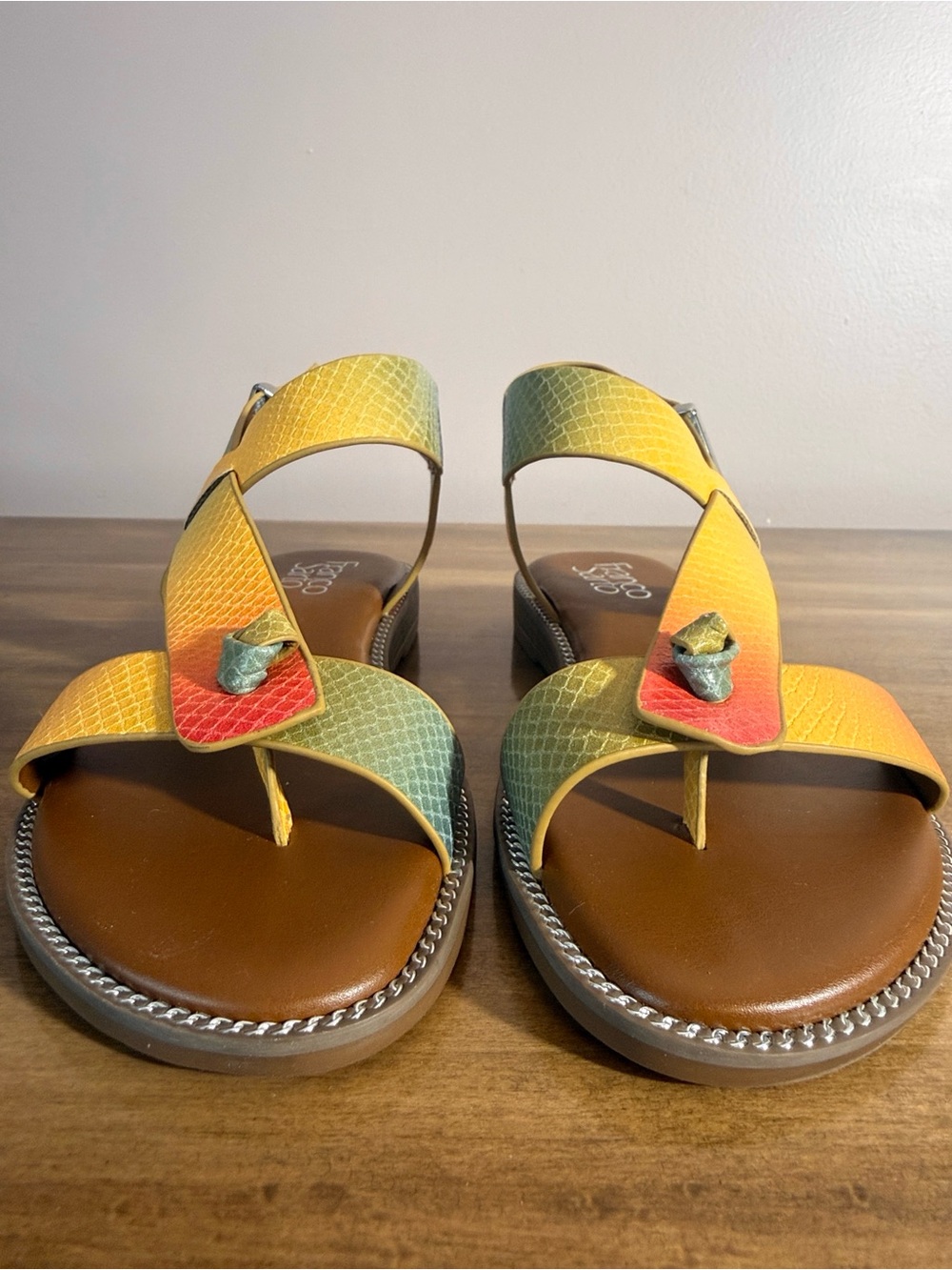 Franco Sarto Multicolor Gradient Strappy Sandals - Picture 6 of 8